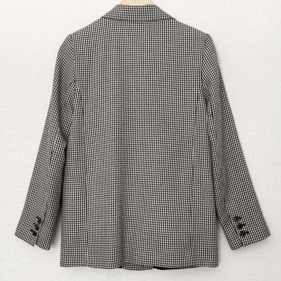 Mango Houndstooth Oversized Blazer Jacket S Gray Single Button Preppy Academia - Picture 8 of 16
